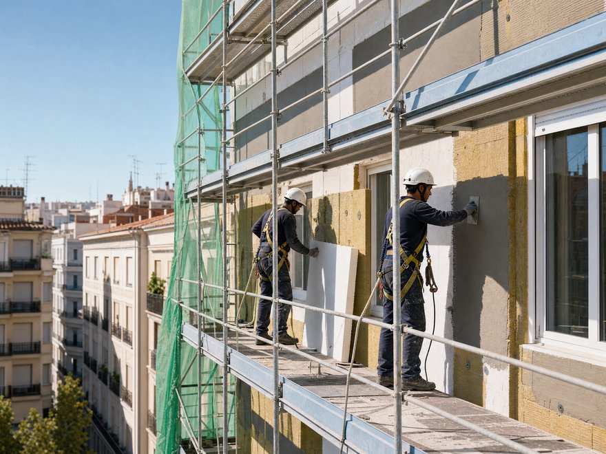 Rehabilitación de fachada de un edificio en Madrid