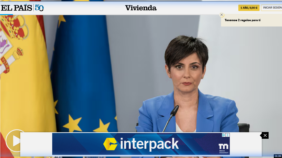 Noticia de El País sobre el plan estatal de vivienda